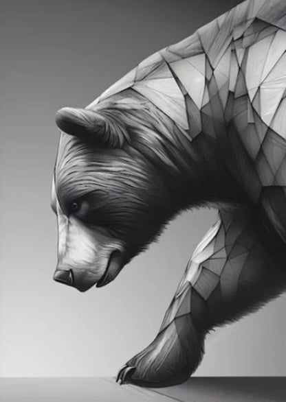 Bull & Bear Market | Abstract Animal Art | Modern Canvas