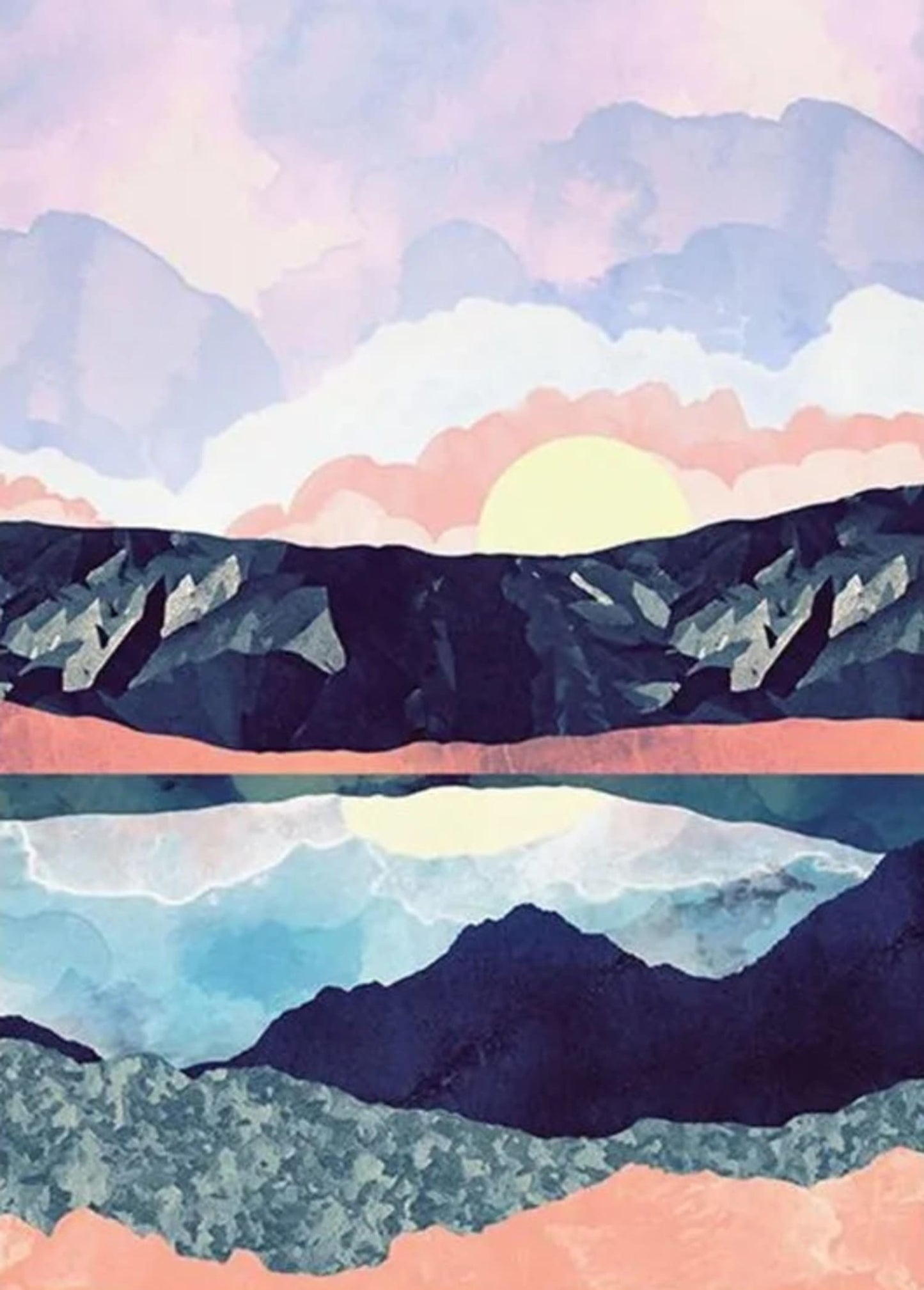 Abstraktes Landschaftsposter | Wüstensturm-Poster | Wohndekor | Künstlerische Wüstenlandschaft | Wandkunstdruck | Stürmische Wüstenszene