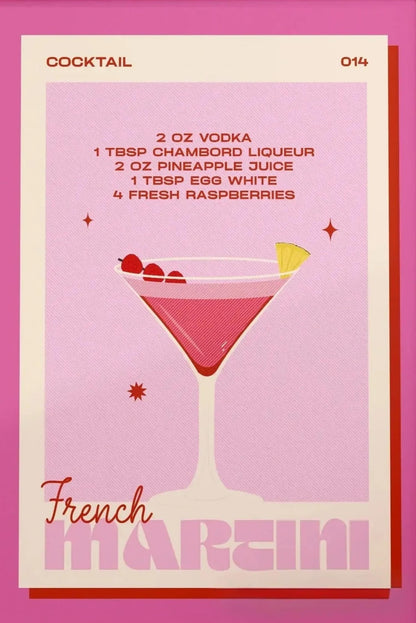 Vintage French Martini | Retro Cocktail Art