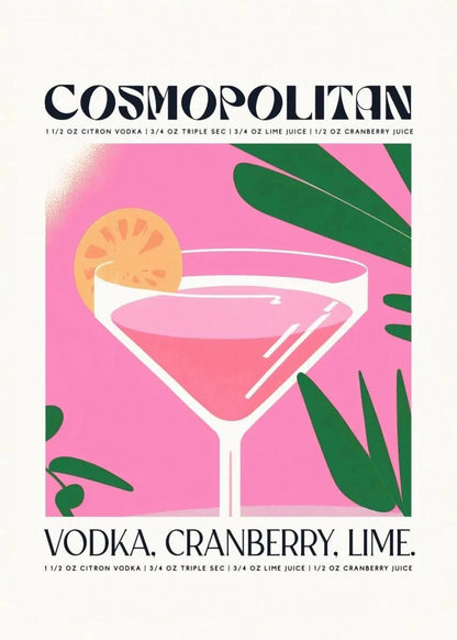 Wodka Cranberry Lime | Moderne Cocktailillustration