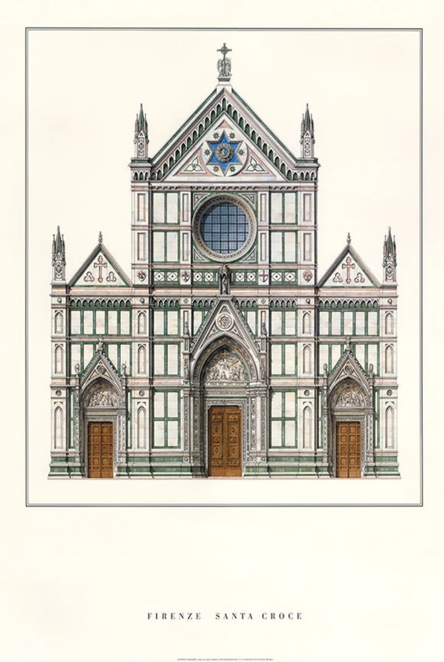 Basilica of Santa Croce | Florence | Italy | Renaissance Church Architecture | Florentine Religious Buildings | Italian Art Posters