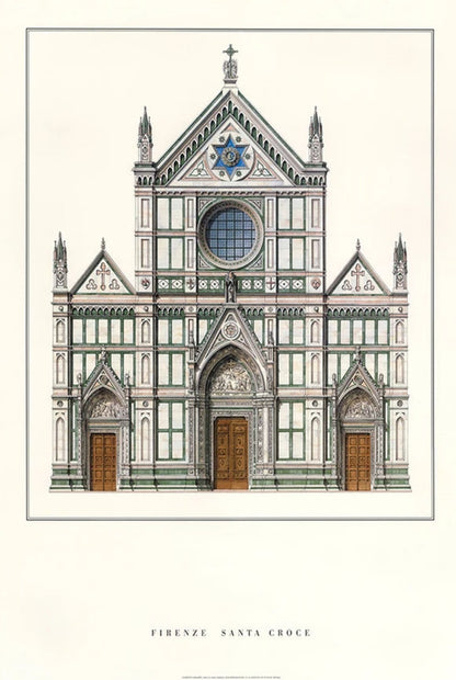 Basilica of Santa Croce | Florence | Italy | Renaissance Church Architecture | Florentine Religious Buildings | Italian Art Posters