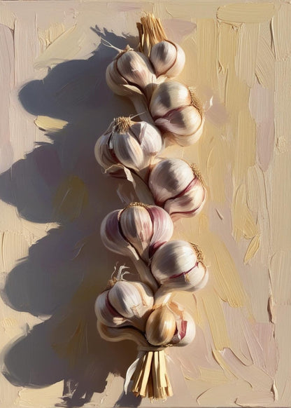 Geflochtene Knoblauchkunst | Rustikales kulinarisches Thema