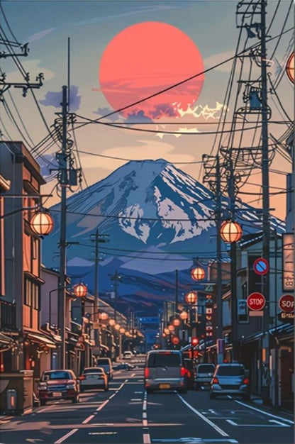 Sonnenuntergang am Fuji | Japanische Stadtlandschaft
