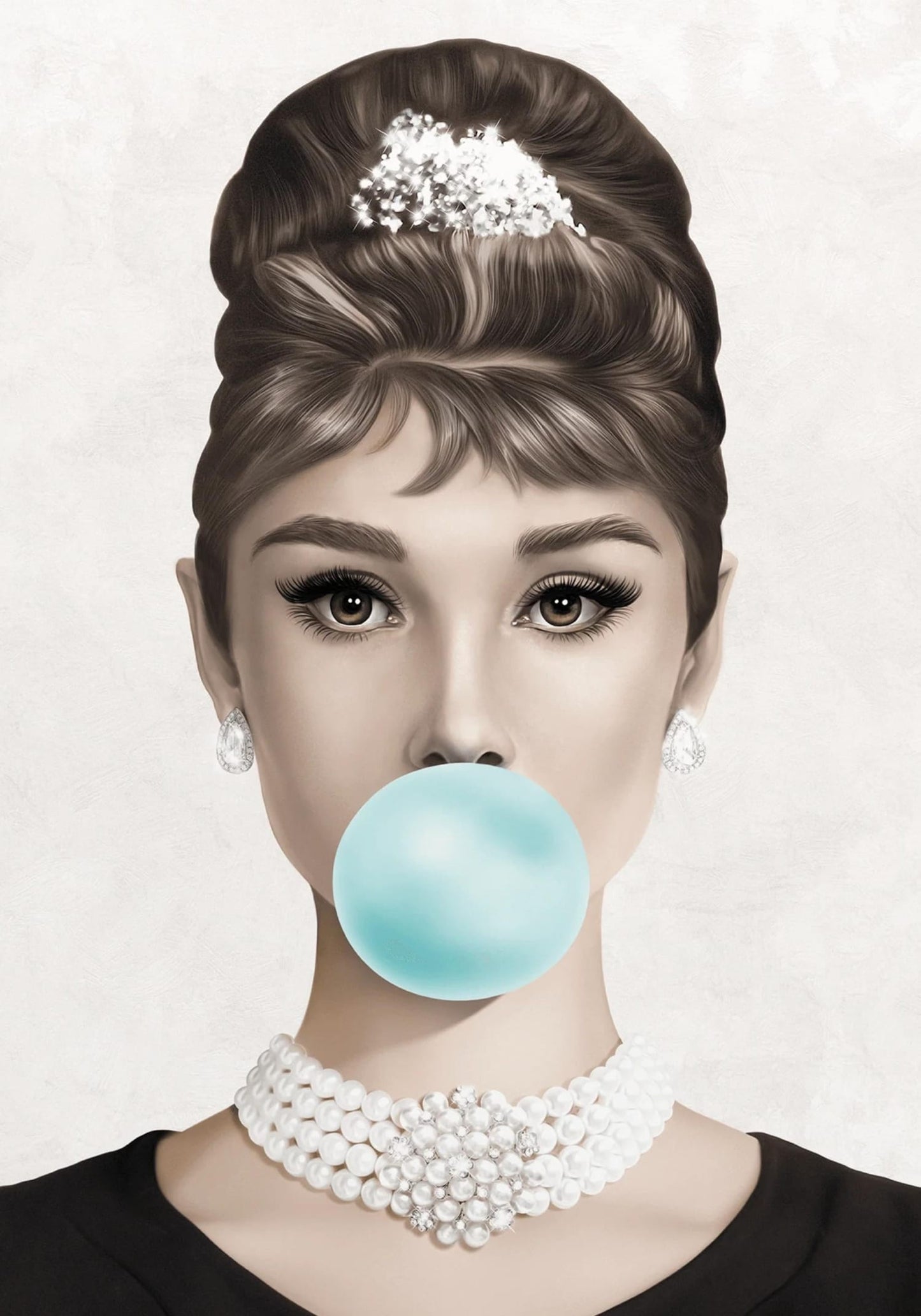 Audrey Hepburn | Vintage Pop Kunst | Zwart & Wit Retro Glamour
