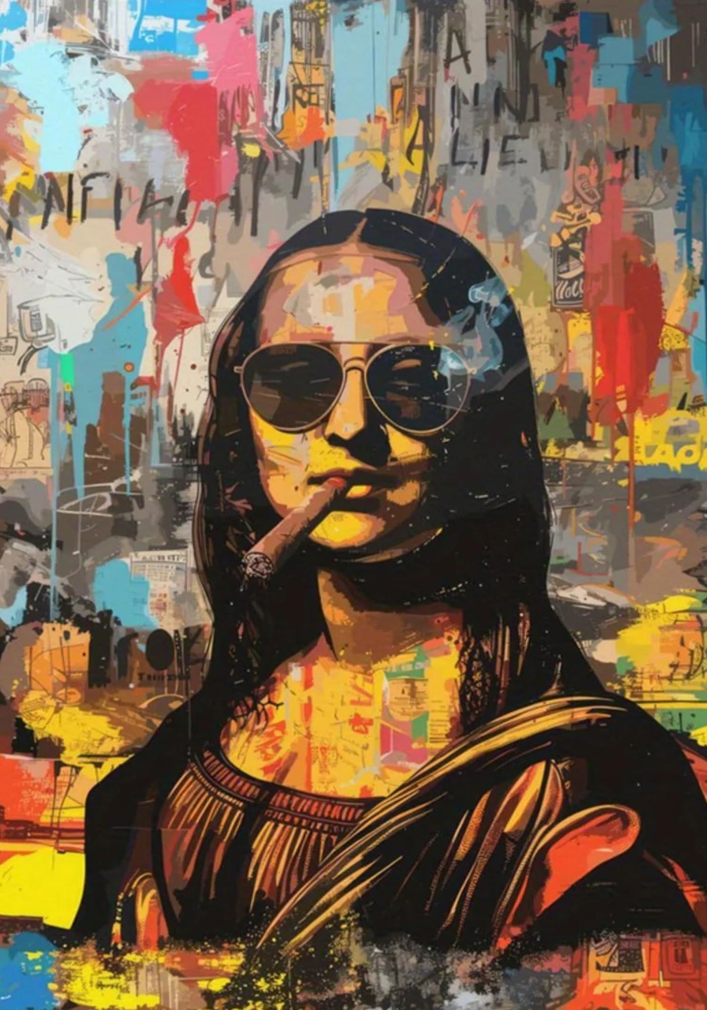 Punk-Renaissance | Mona Lisa raucht | Vintage-Stil