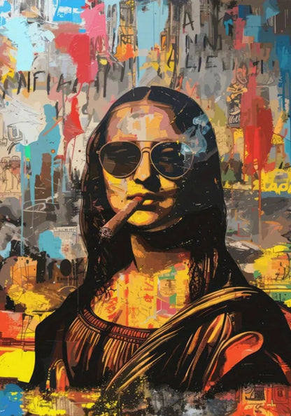 Punk-Renaissance | Mona Lisa raucht | Vintage-Stil