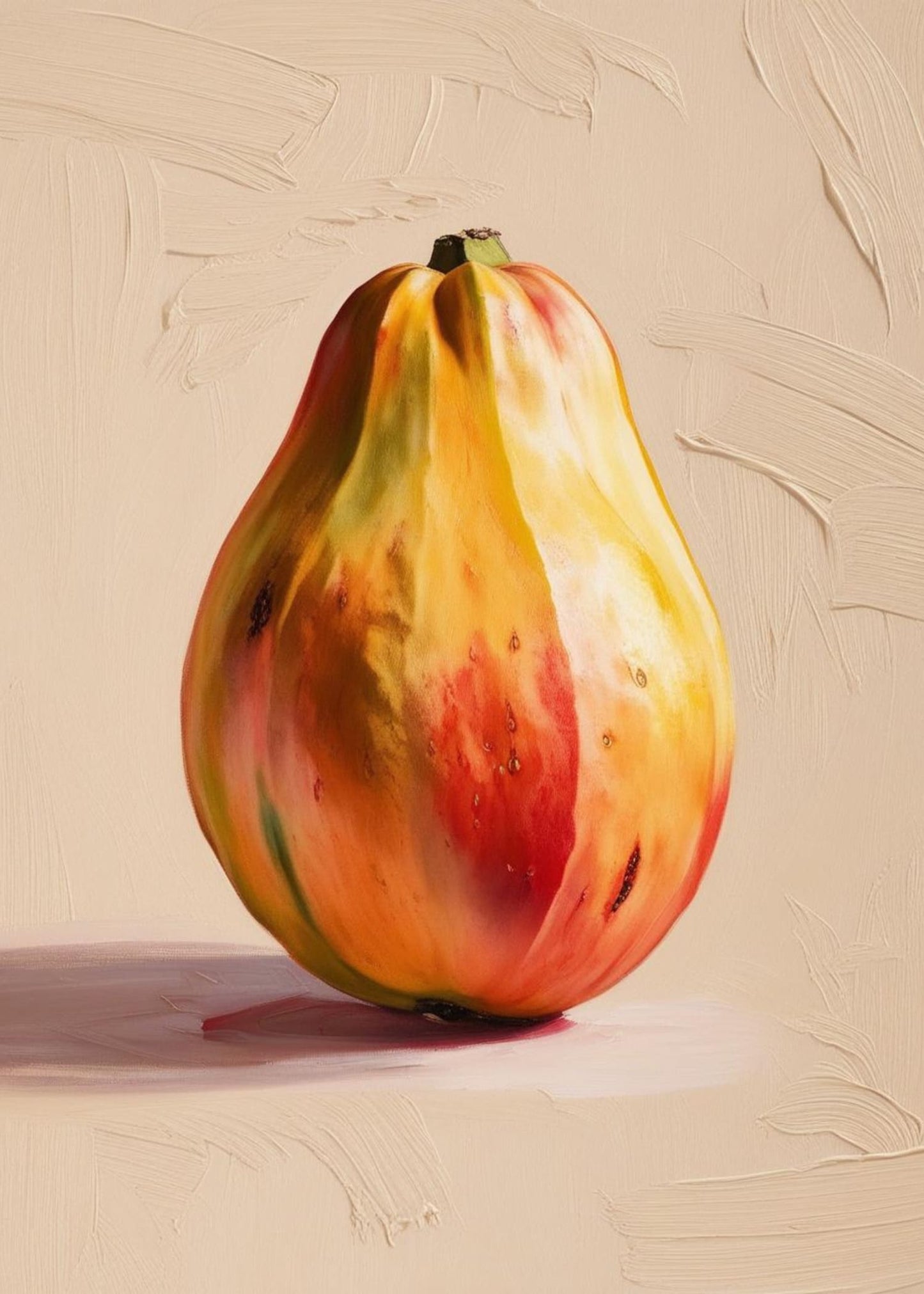 Papaya Botanische Print | Levendige Natuur Illustratie