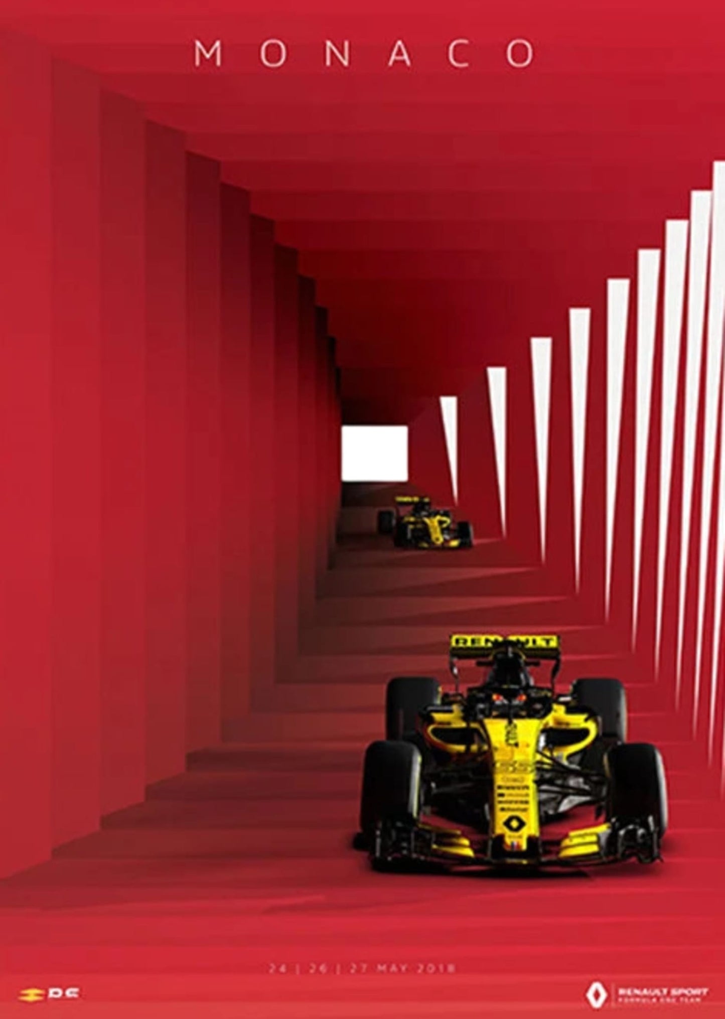 Monaco F1 | Minimalist Red Canvas