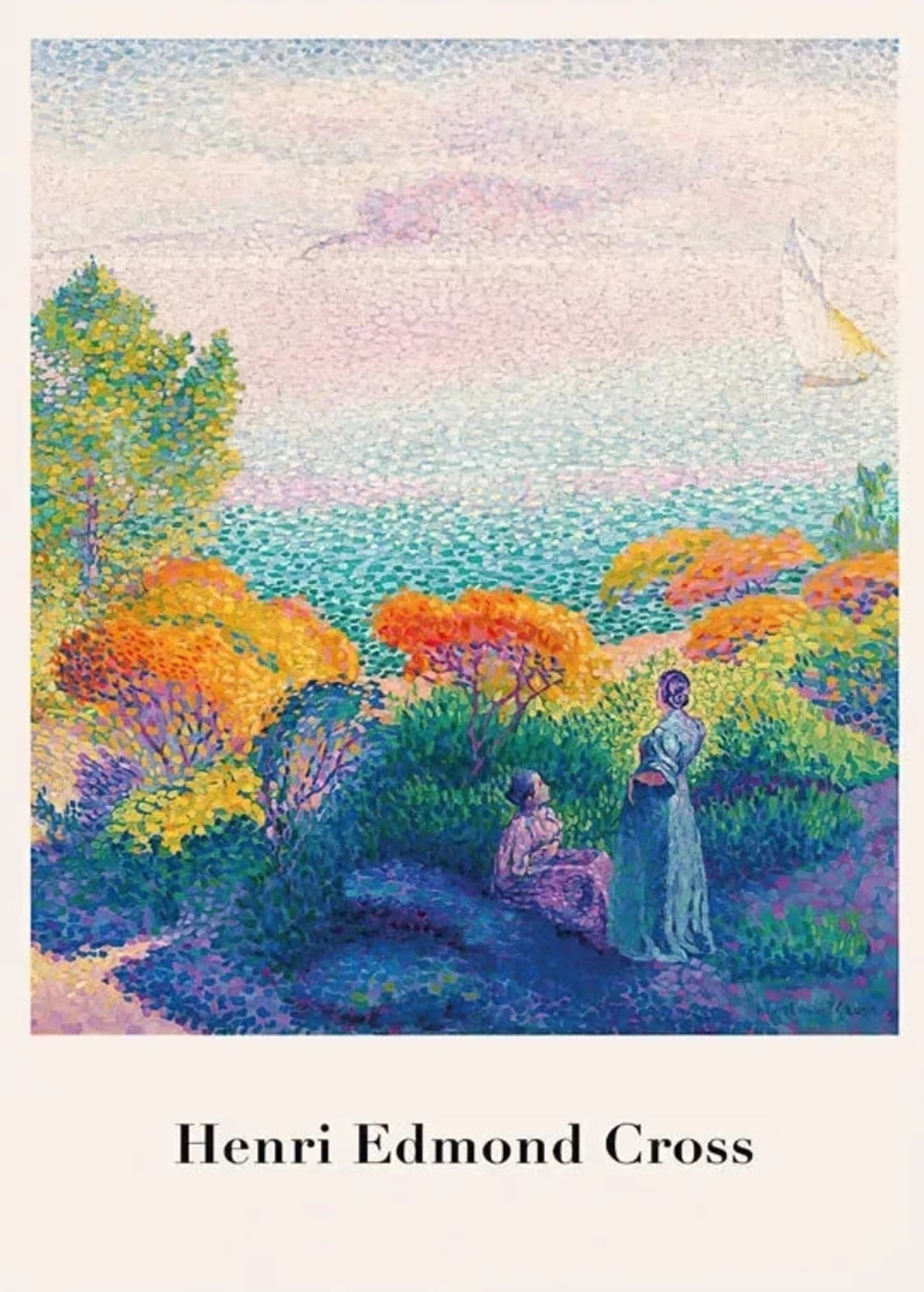 Henri Edmond Cross | Two Women by the Shore | Mediterranean Scene