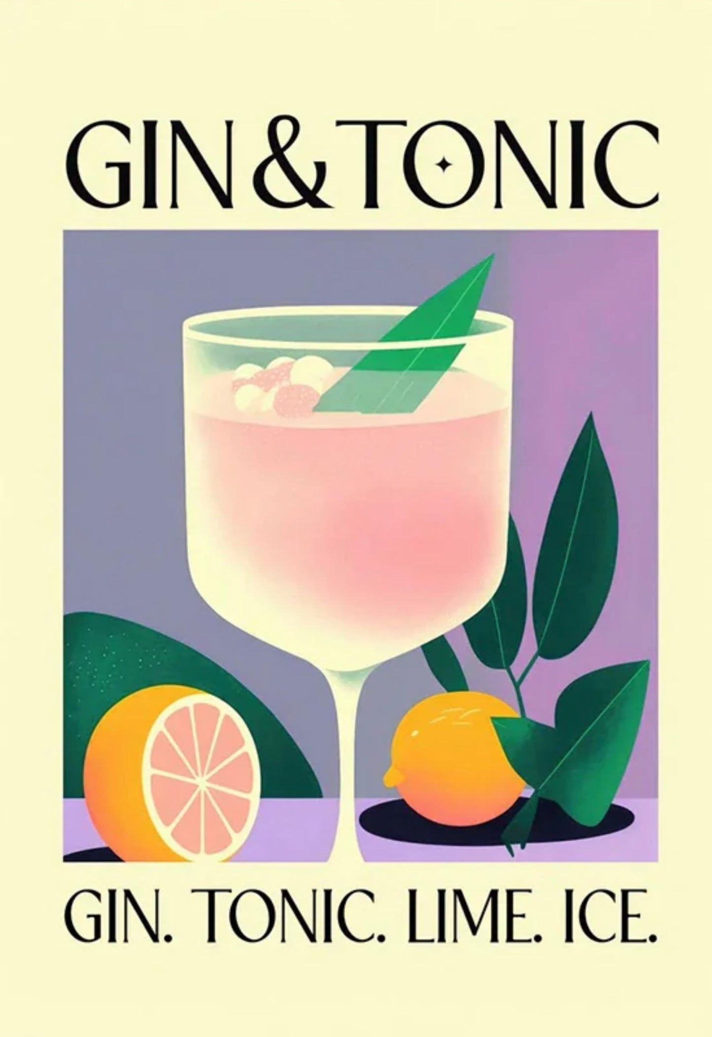 Vintage Gin en Tonic Cocktail Kunst