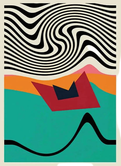 Retro-Ripple | Lebendige abstrakte Kunst | Moderne Ästhetik