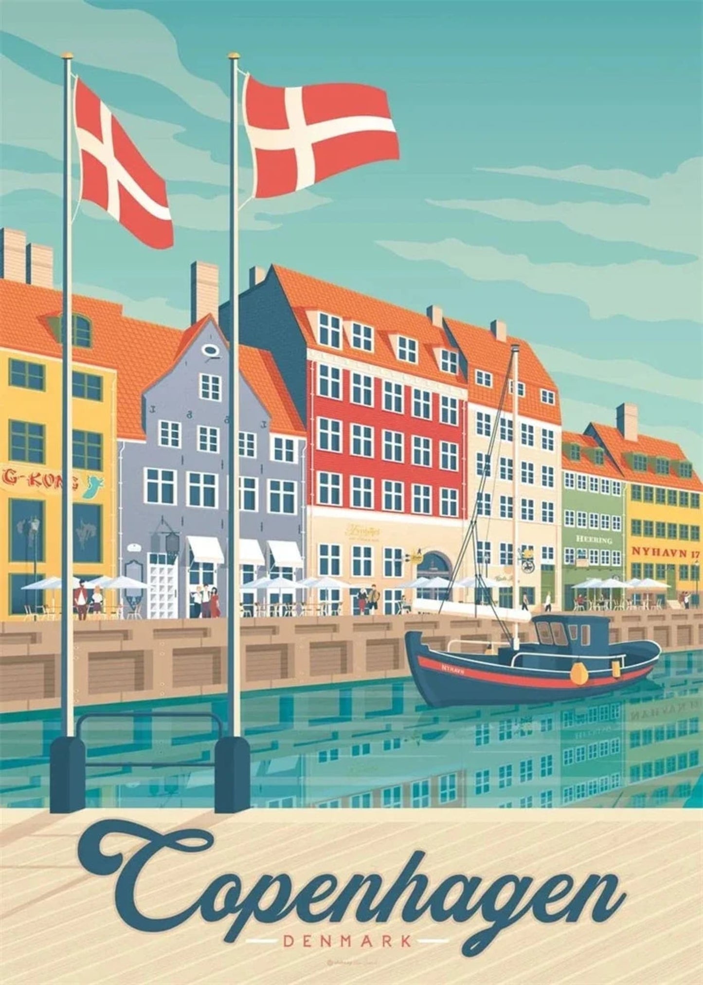 Copenhagen Denmark | Iconic Destinations Poster | Scenic Cityscape Wall Art | Home Decor | Travel Photography