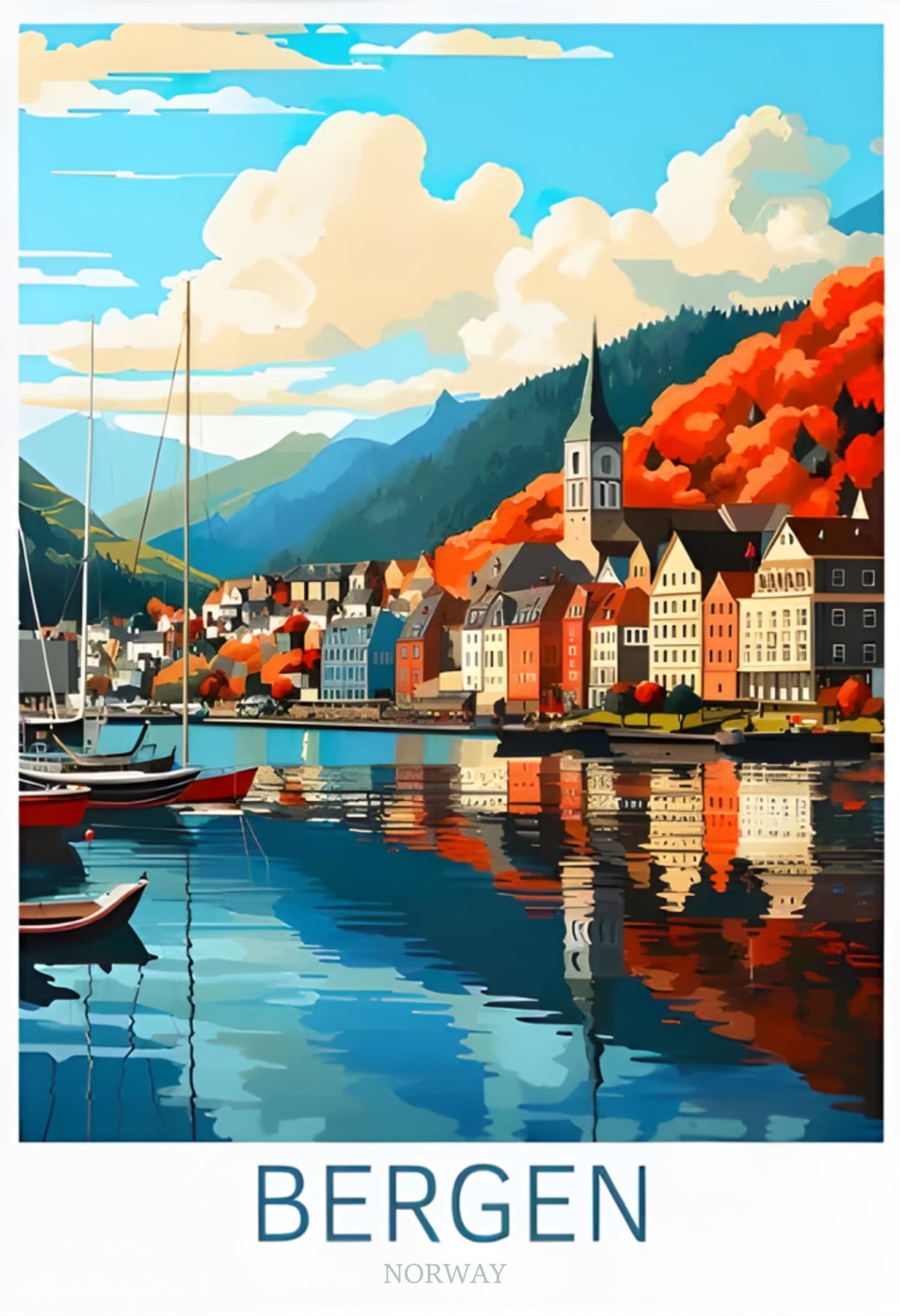 Bergen Noorwegen | Schilderachtige Reis Kunst