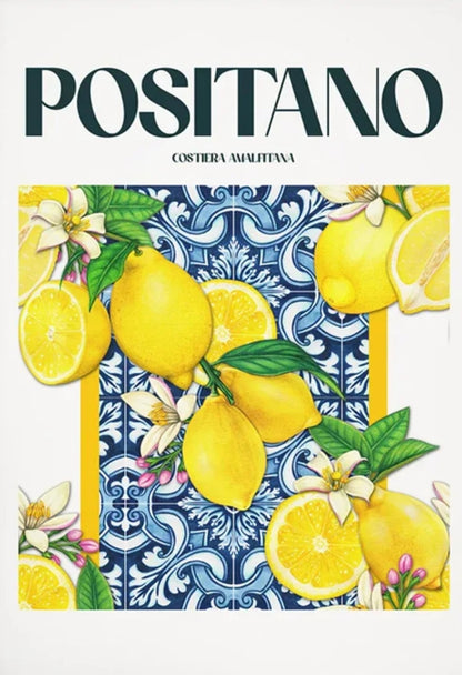 La Dolce Vita | Positano-Zitronen | Mediterrane Kunst