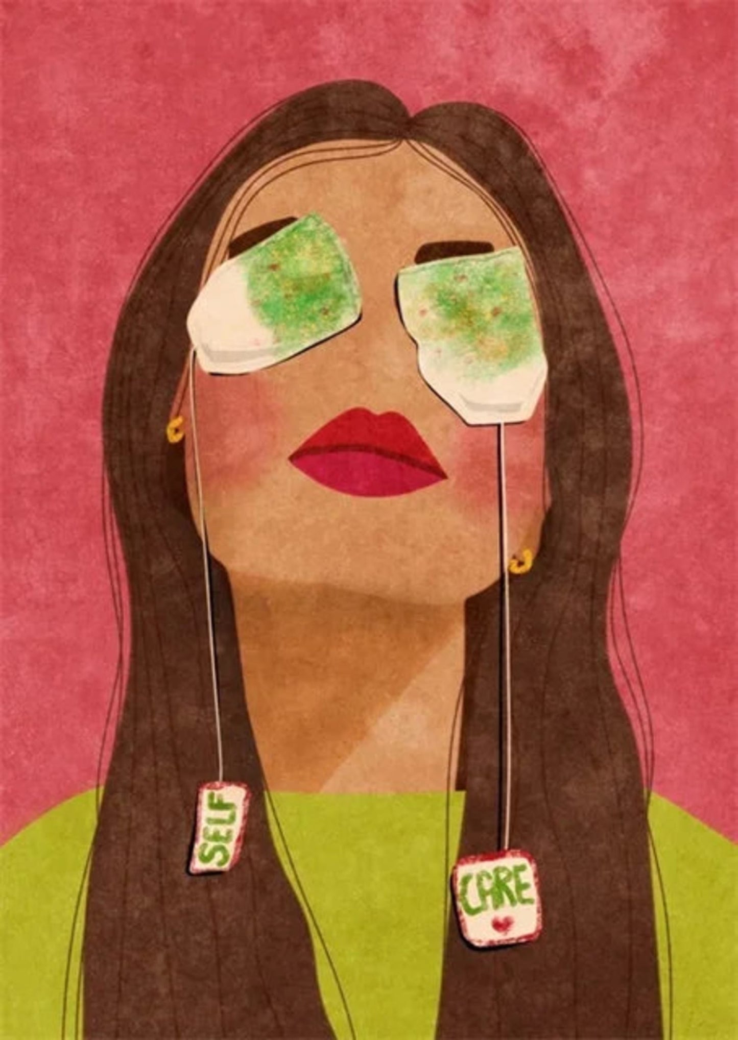 Tea Time Relaxation Poster | Self Care Modern Art | Tranquil Wall Decor for Home