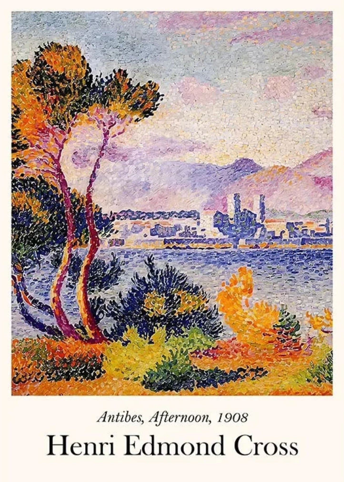 Henri Edmond Cross | Antibes Afternoon Art Poster | Artistic Decor | Home Wall Decoration
