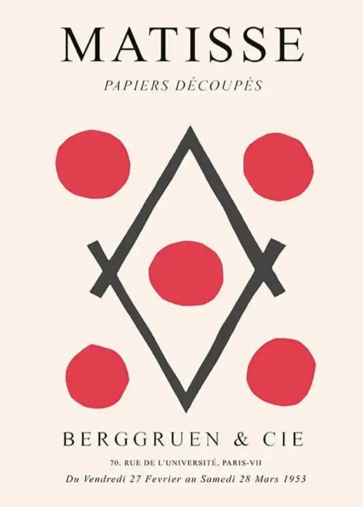 Henry Matisse Poster | Berggruen & Co | Cut-Outs Collection | The Poetry of Lines | Papiers Decoupes Art | Wall Decor