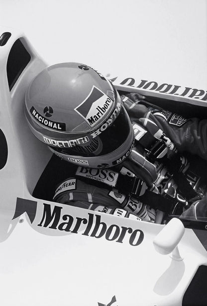 Vintage F1 Monaco Rennplakat | Schwarz-Weiß-Sportwagen-Fotoleinwand | Wand-Kunst-Dekor