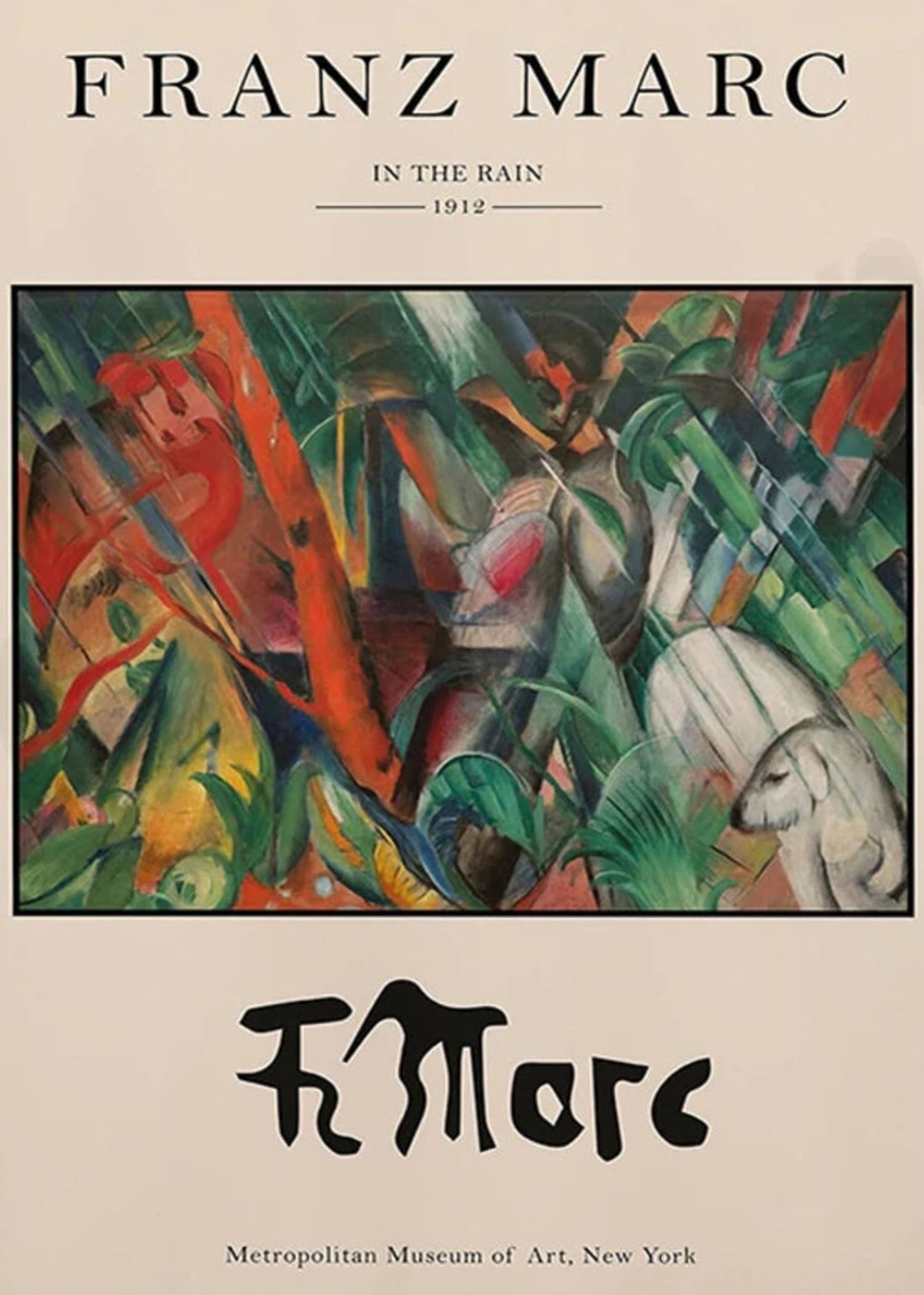 Franz Marc | Im Regen 1912 | Expressionistische Tierkunst