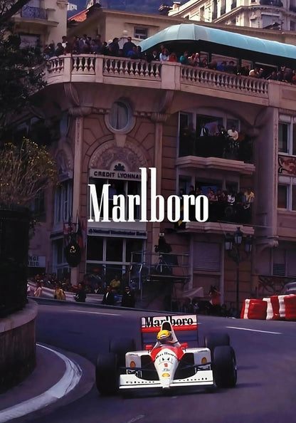 Vintage Formel 1 | Großer Preis von Monaco | F1-Rennplakat | McLaren MP4/8 | Ayrton Senna | Großer Preis von Monaco 1993