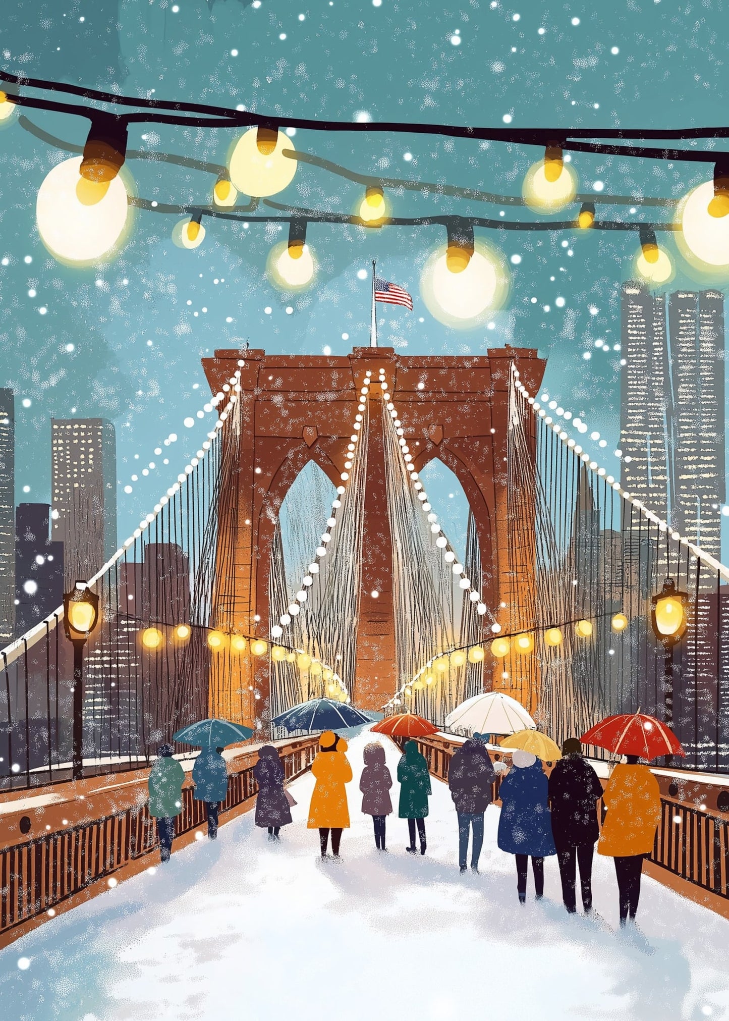 Brooklyn Bridge Winter | NYC Festive Mood