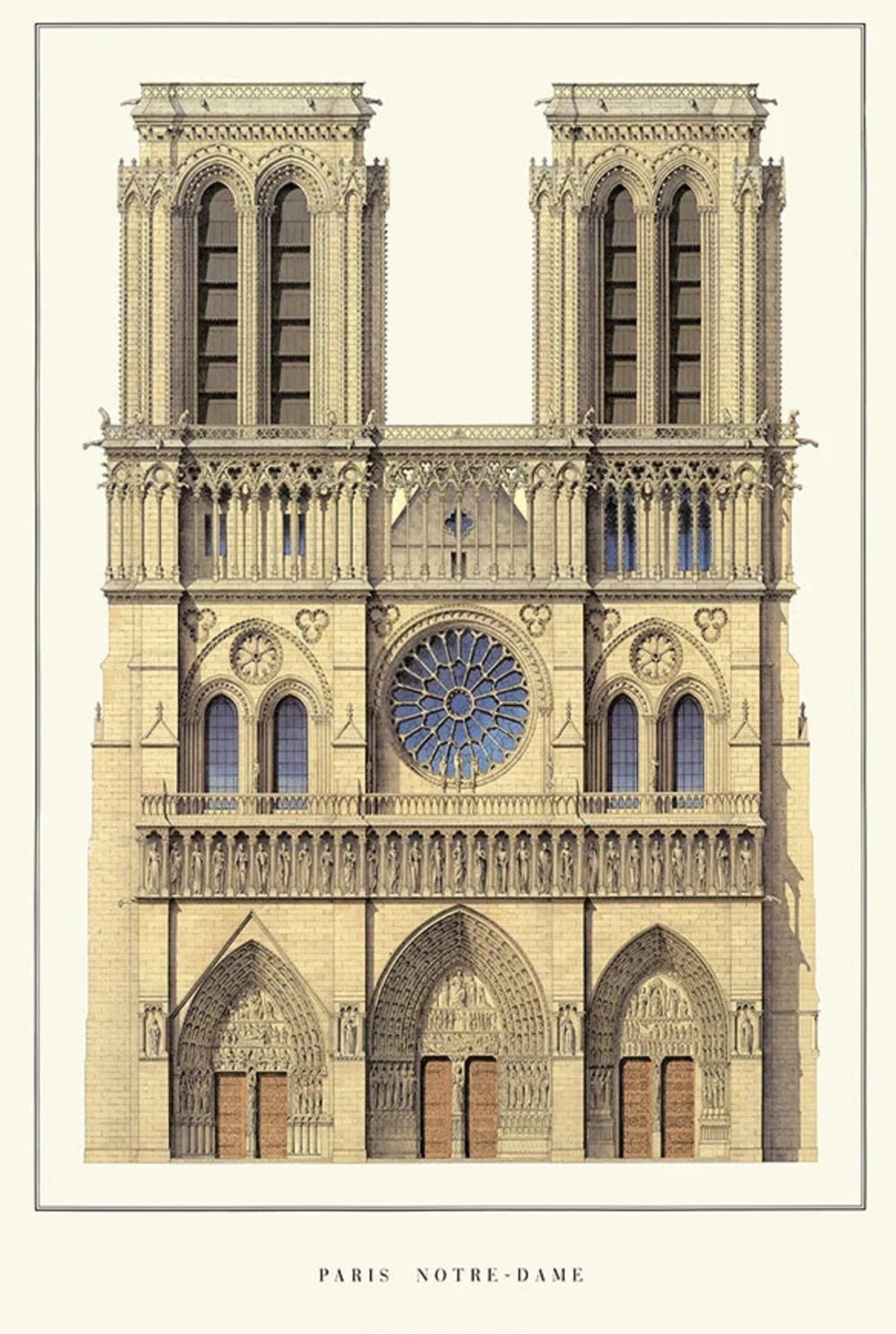 Kathedrale Notre-Dame | Paris | Frankreich | Ikonische gotische Architektur | Europäische Kathedralen | Architekturkunst-Poster