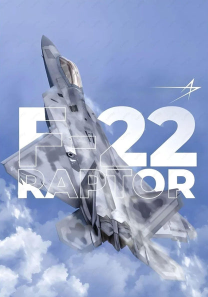 Amerikanisches Kampfflugzeug F22 Poster | Wasserfeste, selbstklebende Wandkunst | Cooles ästhetisches Dekor für Zuhause, Schlafzimmer, Bar