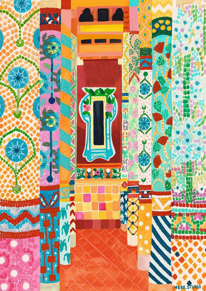 abstract india landscape poster