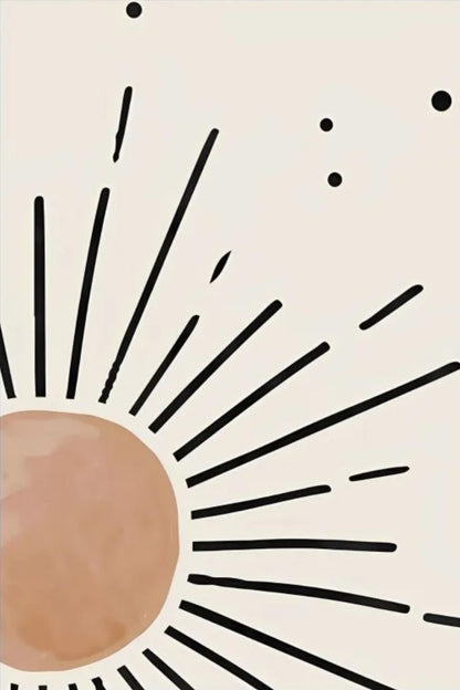 Minimalistisches Sonnenstrahlenmuster | Strahlendes, modernes Sonnendesign