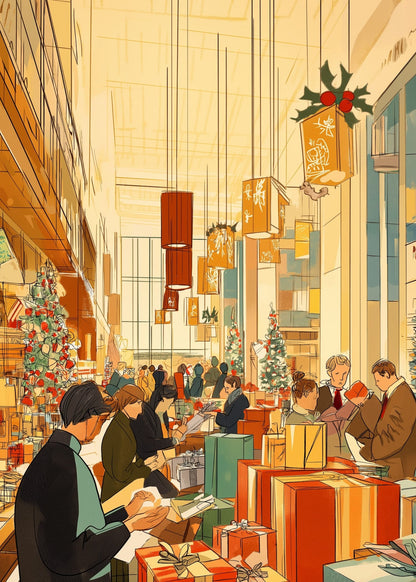 Festive Shopping Scene | Christmas Department Store