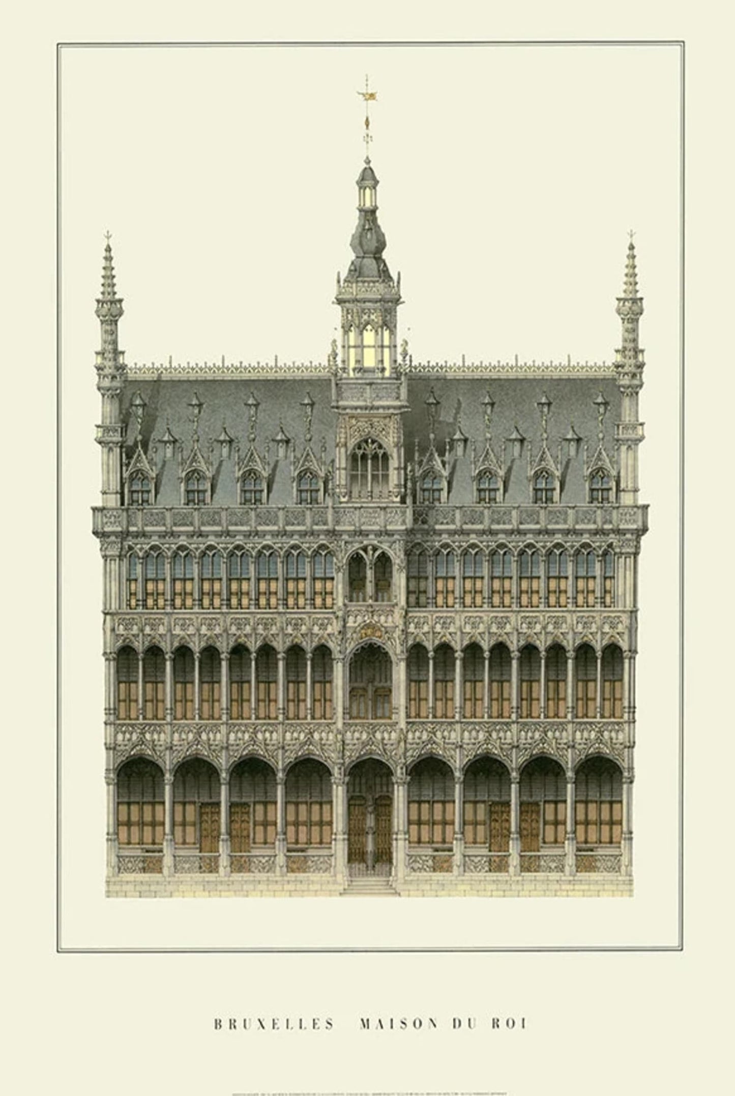 Maison du Roi | Brüssel | Belgien | Grand Place Architektur | Belgische historische Gebäude | Klassische Architekturplakate