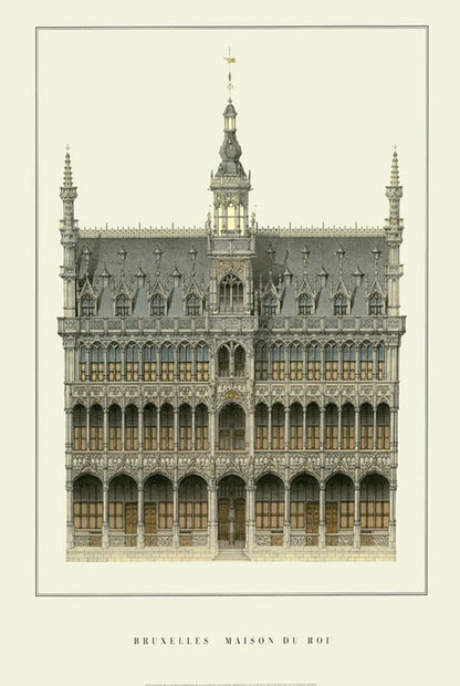 Maison du Roi | Brüssel | Belgien | Grand Place Architektur | Belgische historische Gebäude | Klassische Architekturplakate