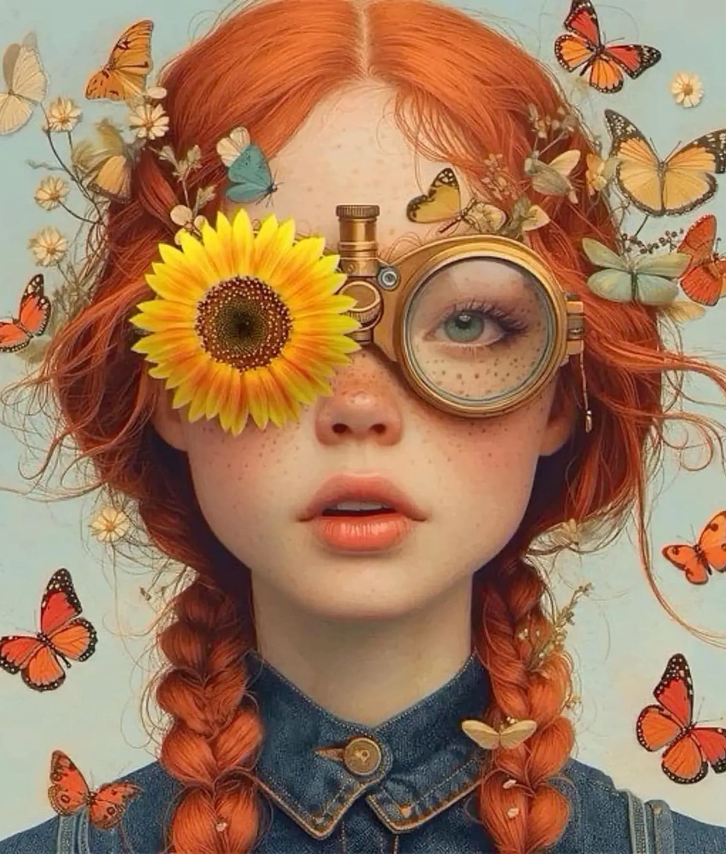 Butterfly Gaze | Sunflower Girl | Steampunk Touch