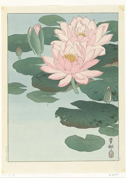 Ohara Koson | Lotusbloesems | Ukiyo-e Kunst