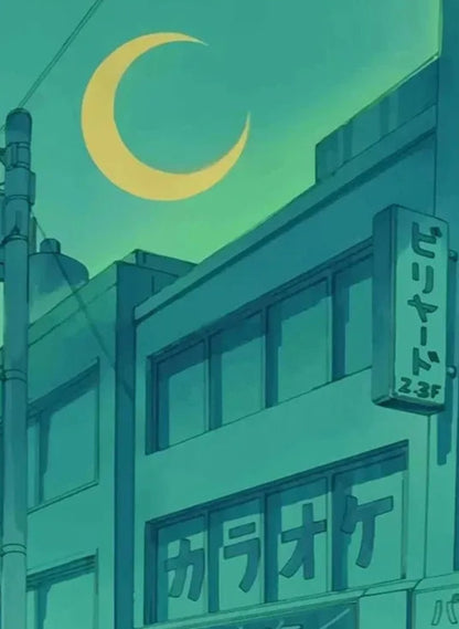 Eine Nacht in Tokio | Klassische Anime-Stadtlandschaft